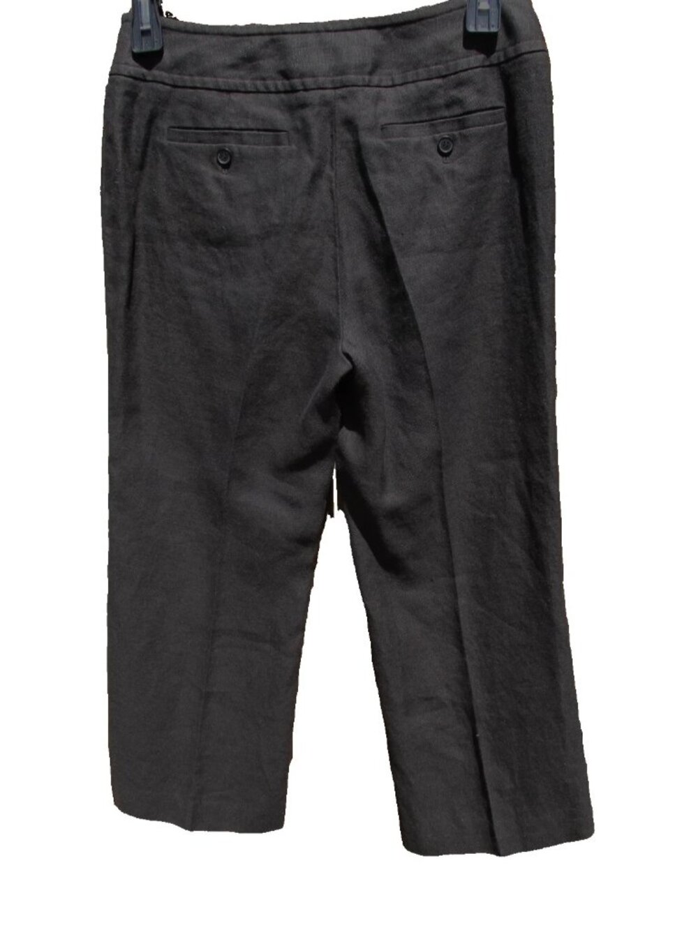Anne Klein Linen Blend Ankle Pants Wide Leg Black Size 8 - Picture 5 of 6
